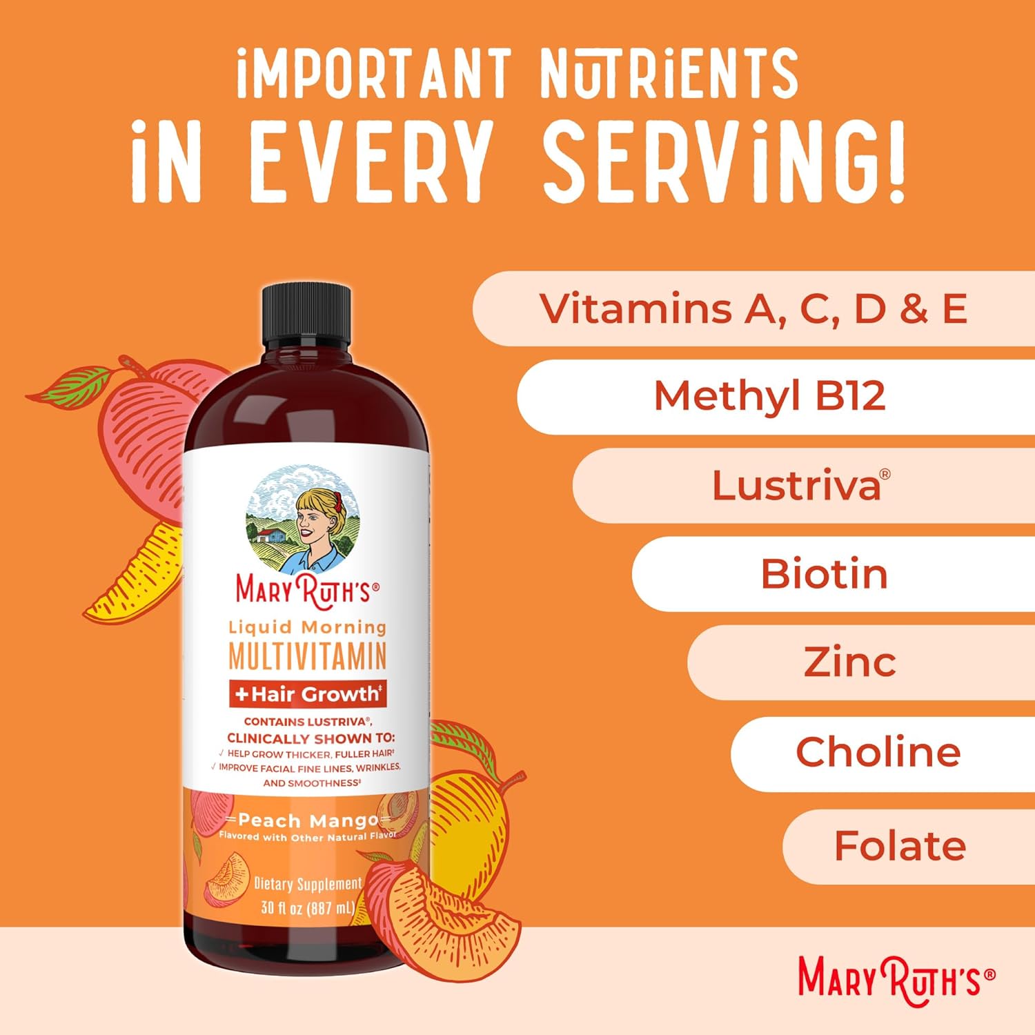 MaryRuth's | Liquid Multivitamin for Hair Growth with Lustriva® | 887 ml - Image 3