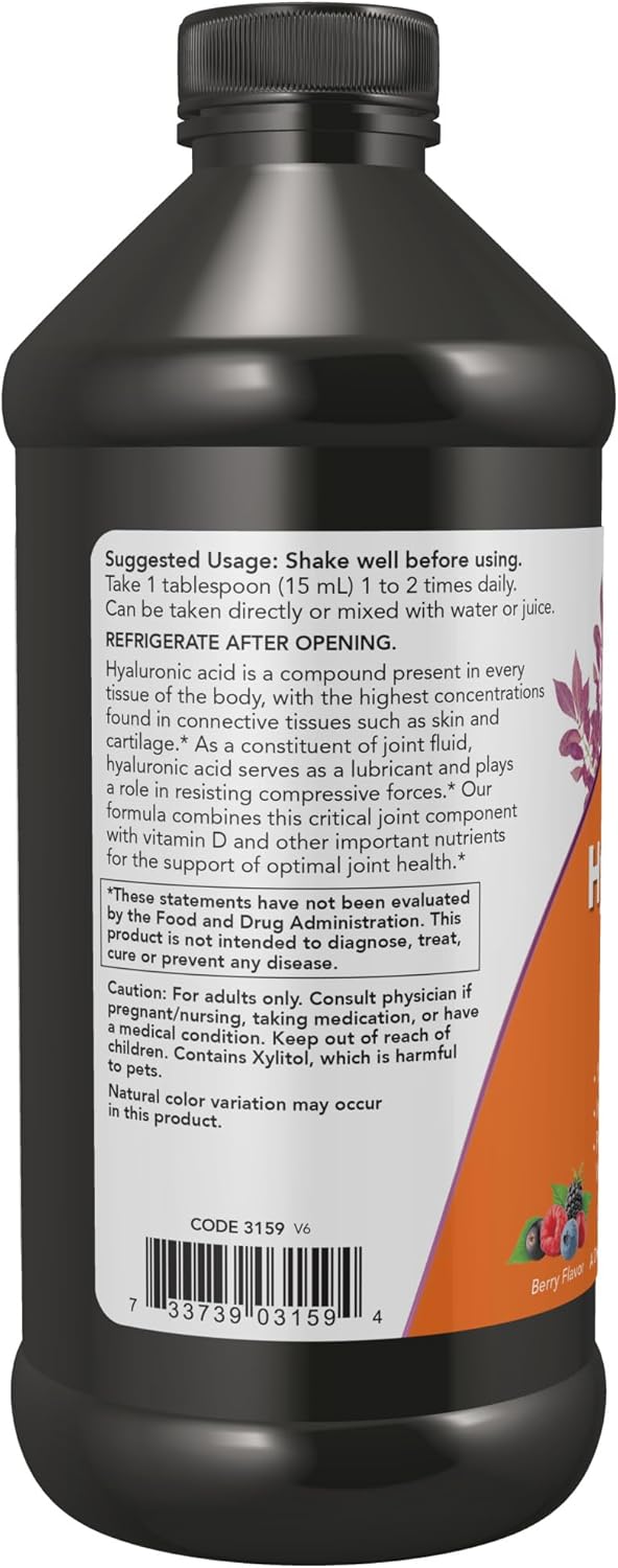 NOW Foods Liquid Hyaluronic Acid, Berry Flavor | 16 oz - Image 3