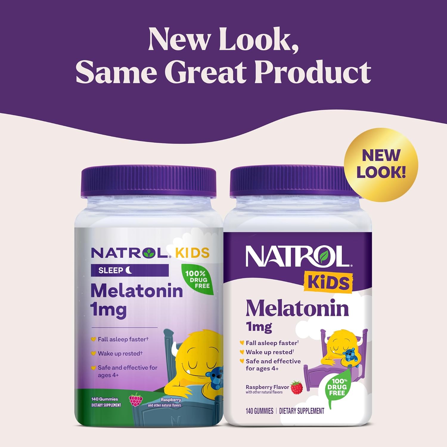 Natrol Kids 1mg Melatonin Gummies Raspberry Flavor | 140 Gummies - Image 7