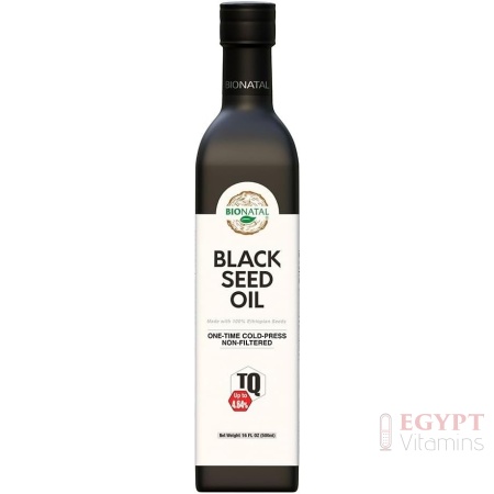 BioNatal Ethiopian Black Seed Oil – Cold Pressed Nigella Sativa Producing Black Cumin Seed Oil, Unrefined & Non-Filtered, High TQ Up to 4.64% – Supports Immune System, Digestion & Joints 16oz Glass