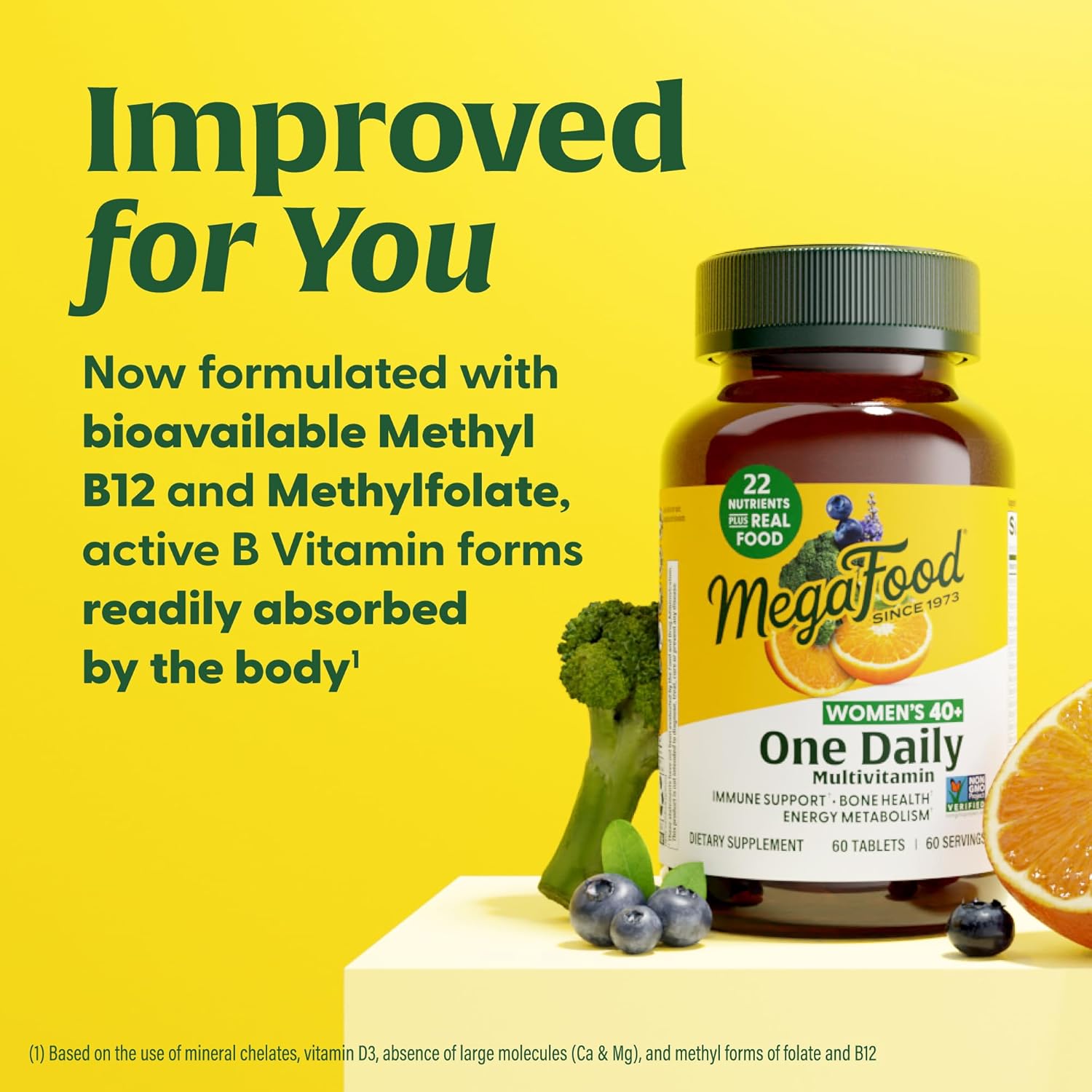 {Broken Bottle}MegaFood Men's 40+ One Daily Multivitamin for Men | 60 Tabs - Image 3