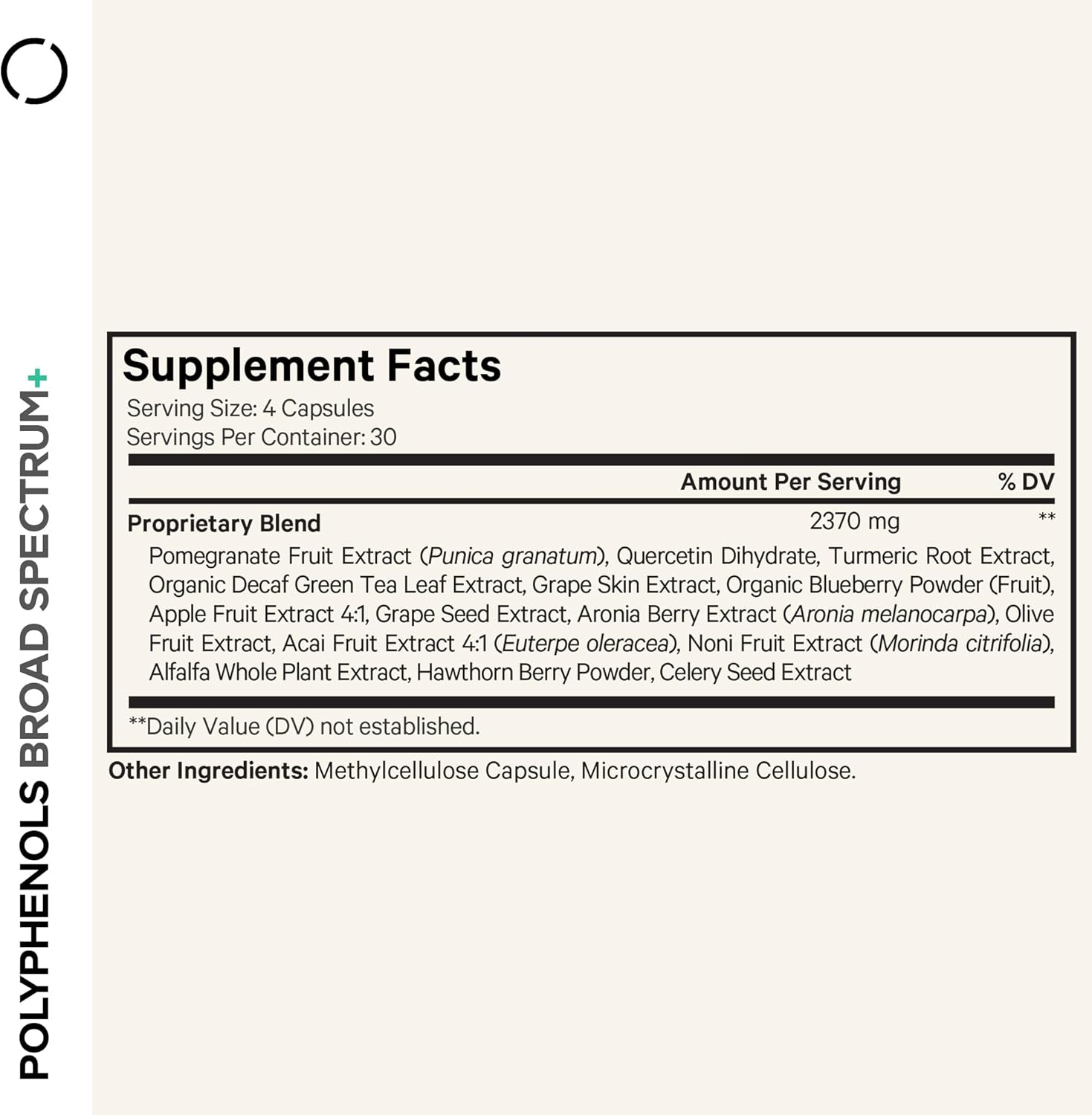 Codeage Polyphenols Broad Spectrum Supplement - Blend of 15 Berries, Fruits, and Botanical Extracts, Decaf Green Tea Leaf, Quercetin, Resveratrol, Pomegranate, Turmeric | 120 Capsules - Image 2