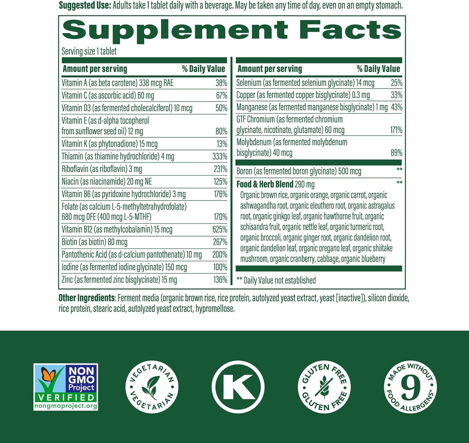 {Broken Bottle}MegaFood Men's 40+ One Daily Multivitamin for Men | 60 Tabs - Image 2