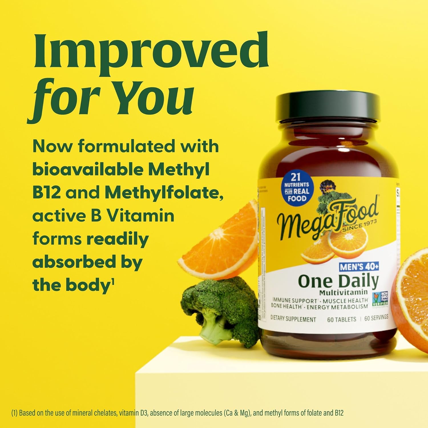 {Broken Bottle}MegaFood Men's 40+ One Daily Multivitamin for Men | 60 Tabs - Image 6