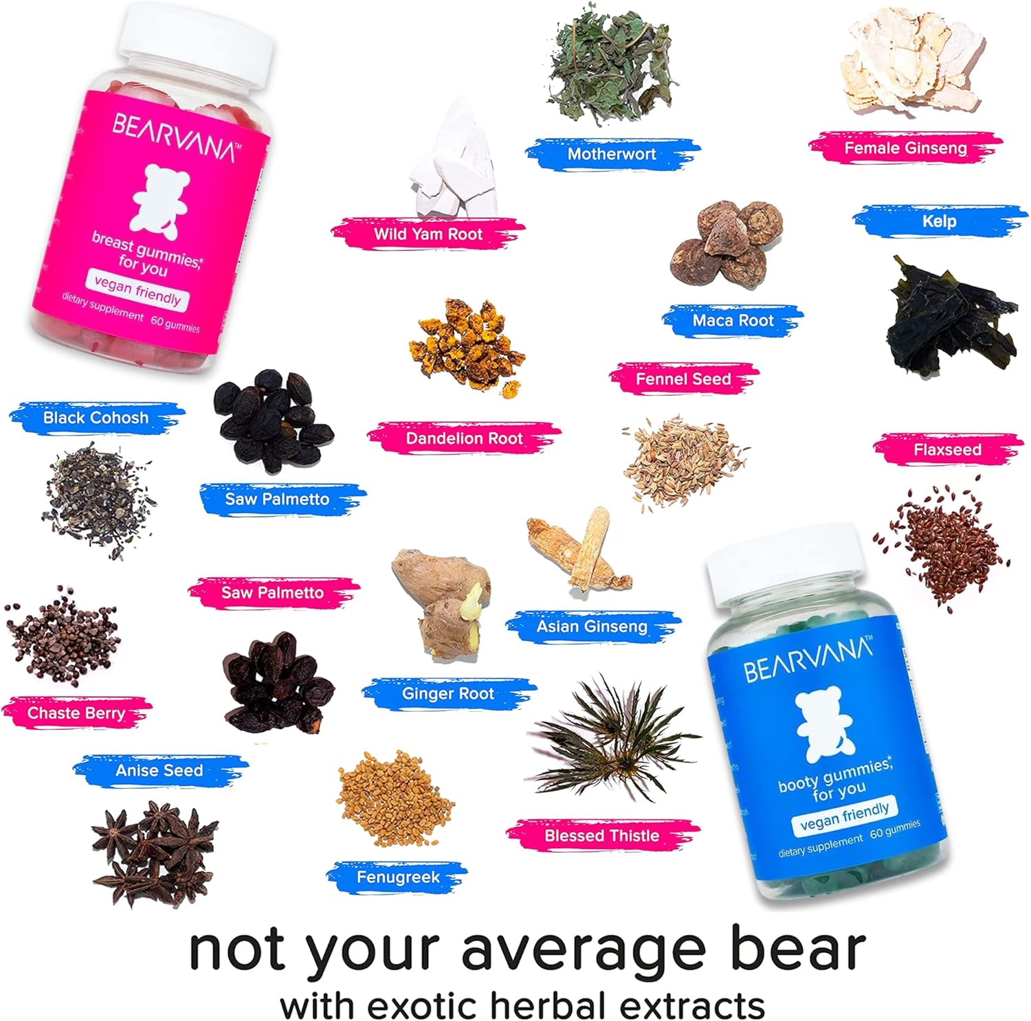 BEARVANA Top & Peach Support Combo Pack Gummies for Women | 9 Herbal Extracts Including Fenugreek, Maca & Fennel | Essential Vitamins | Berry Flavor | 2-Pack (120 Gummies) - Image 4