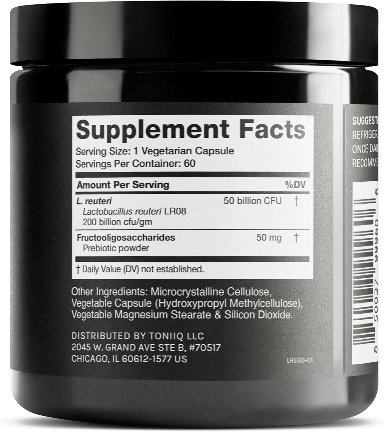 Toniiq 50 Billion CFU Lactobacillus Reuteri Probiotic 50mg per Serving - L Reuteri Probiotics - Highest CFU Count Lactobacillus Reuteri Probiotic - 60 Vegetarian Capsules - Image 2