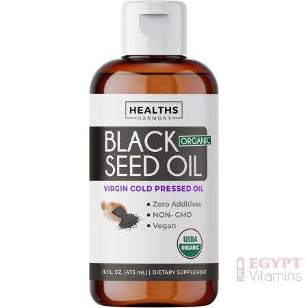 Healths Harmony USDA Organic Black Seed Oil Liquid (16 fl oz)