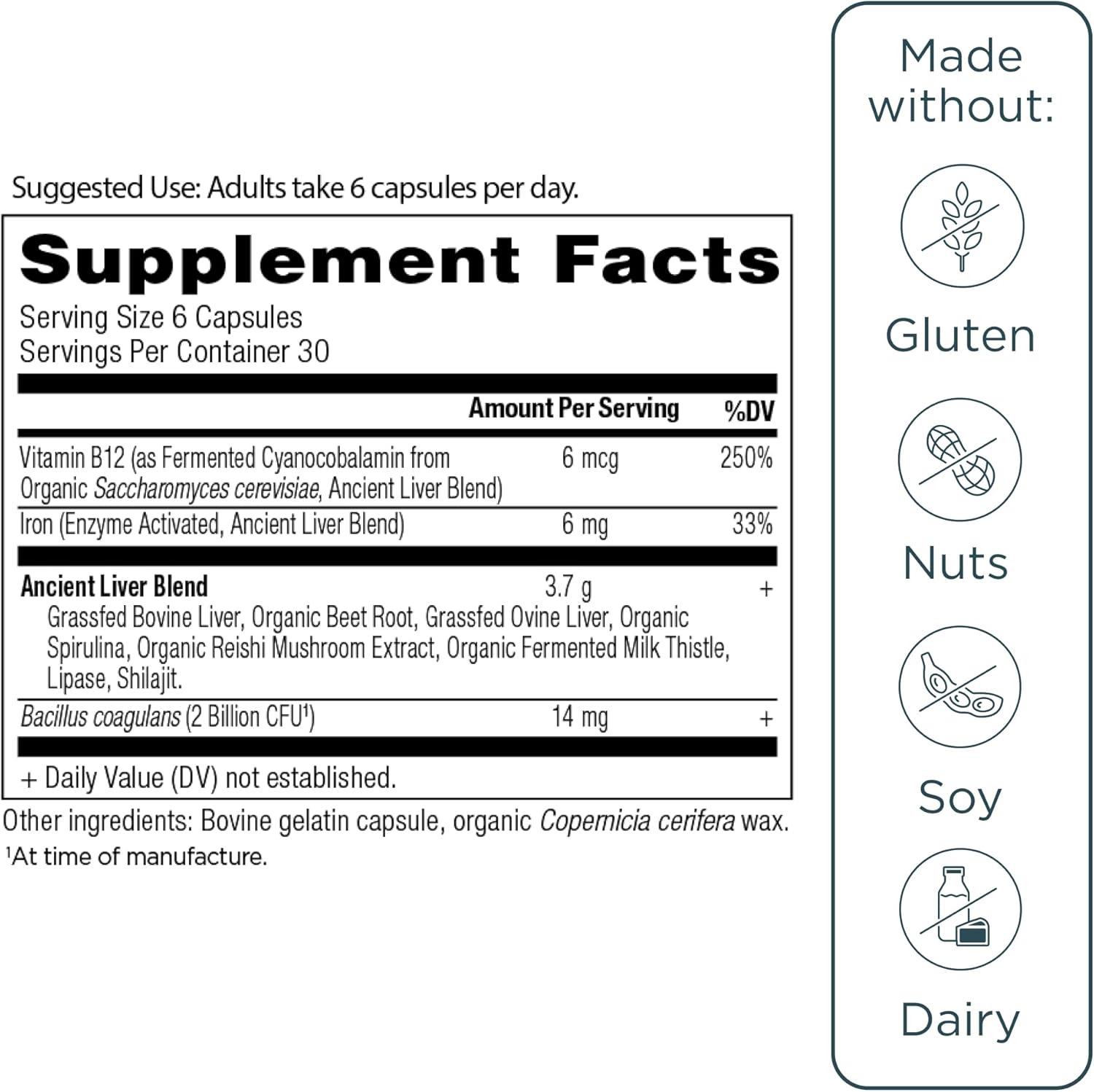 Ancient Nutrition Organ Supplements, Grass-Fed and Wild Organ Complex Capsules, Beef & Lamb Liver, Supports Healthy Blood, Gut, and Liver, 180 Ct - Image 2