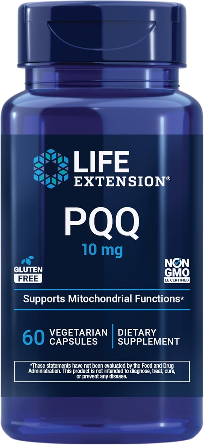 Life Extension PQQ Caps | Grow New Mitochondria (10mg) | 60 Capsules