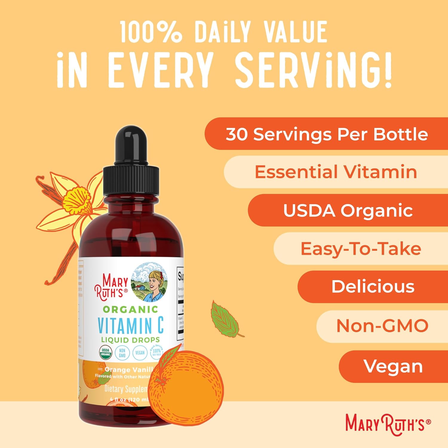 MaryRuth Organics Organic Vitamin C Supplement | 4 Fl Oz - Image 5