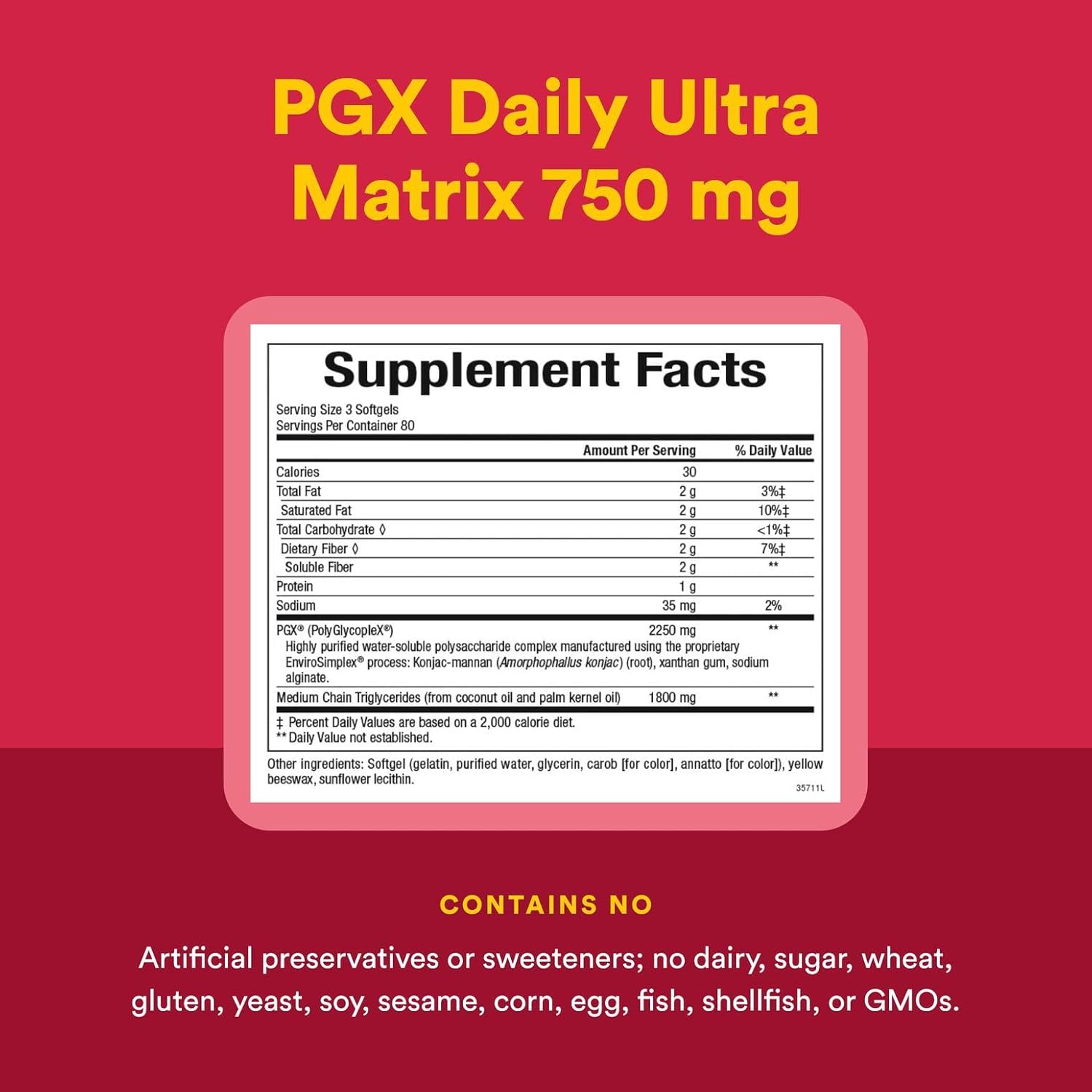 Natural Factors PGX Daily Ultra Matrix, Weight Management Support with MCT Oil, 240 Softgels - Image 2