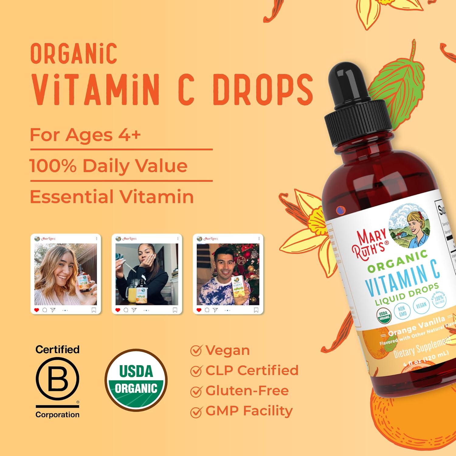 MaryRuth Organics Organic Vitamin C Supplement | 4 Fl Oz - Image 4