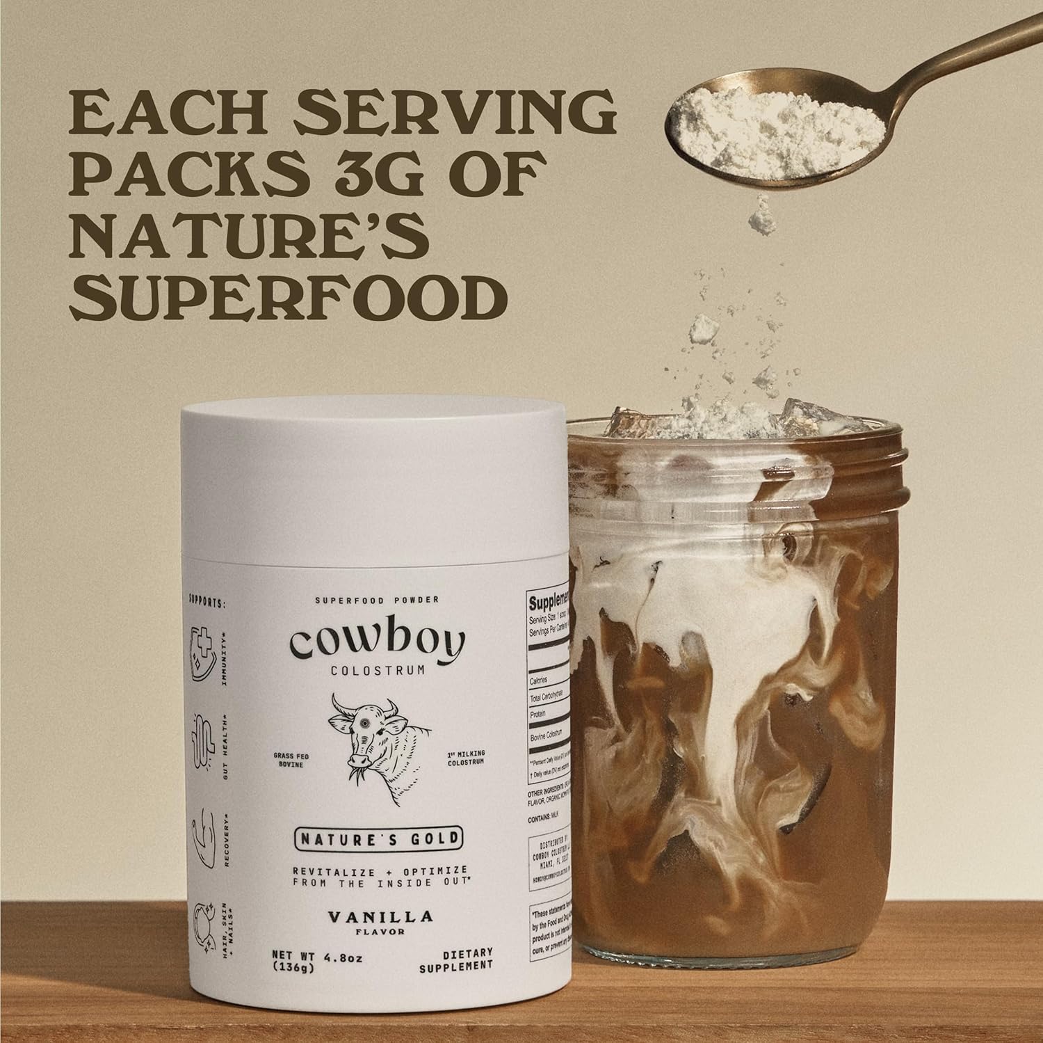 Cowboy Colostrum – Grass Fed Bovine Colostrum Powder for Leaky Gut Support | Unflavored, 40 Servings - Image 5