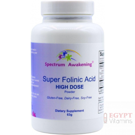 Spectrum Awakening Super Folinic Acid High Dose Powder | Leucovorin | Supports Normal Speech & Language Development in Children | 63 g