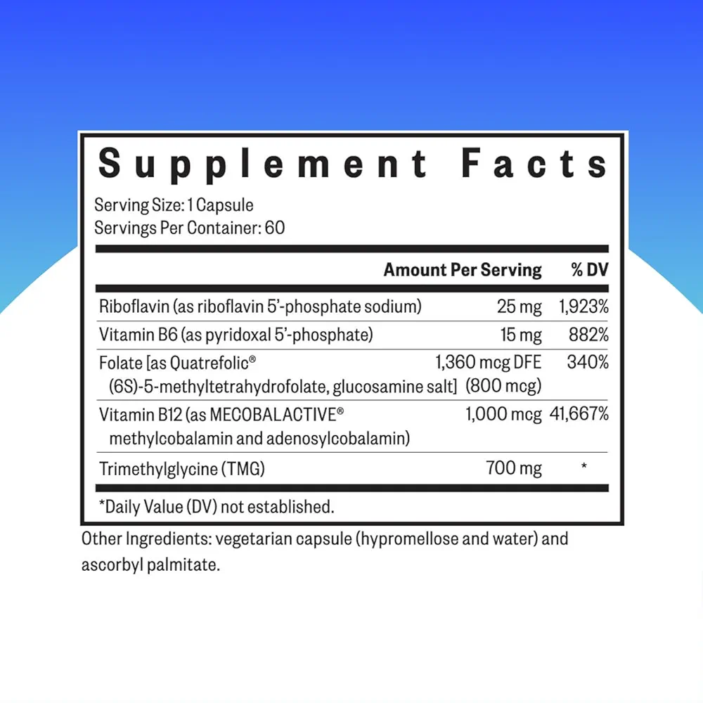 Seeking Health Homocysteine Nutrients | MTHFR & Heart Support | 60 Capsules - Image 2
