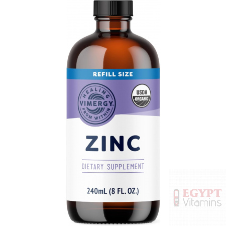 VIMERGY Organic Zinc Supplements For Women & Men (7.5mg Liquid Zinc Per Serving) Fast-Absorbing Immune Support, Promotes Healthy Bones & Skin, USDA Certified Organic, Vegan, Up to 120 Servings (240mL)