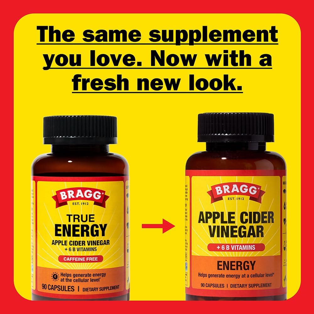 Bragg Apple Cider Vinegar Energy Capsules | ACV + B6 Metabolic Support | 90 Capsules - Image 4