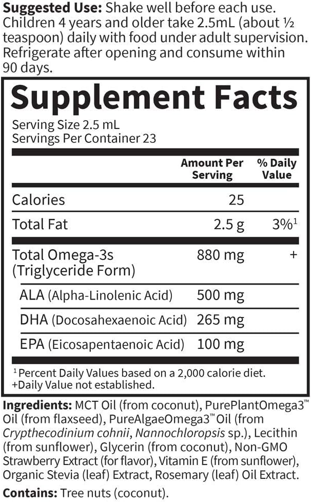 Garden of Life Kids Plant Omega-3 Liquid | Vegan DHA for Brain | 60 ml - Image 2