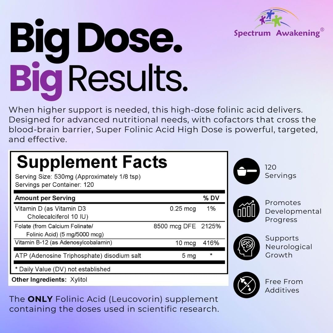 Spectrum Awakening Folinic Acid Leucovorin Powder – Essential Speech Support | 63 gm - Image 3