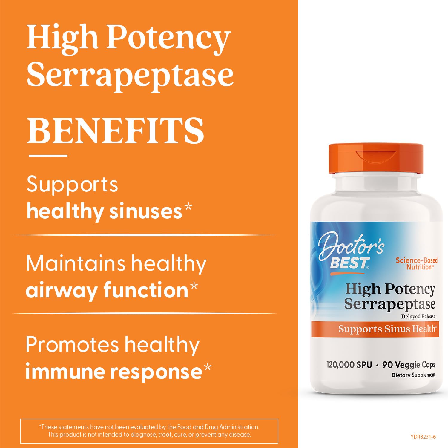 Doctor's Best Serrapeptase 120,000 SPU | For Sinus & Recovery | 90 Capsules - Image 4