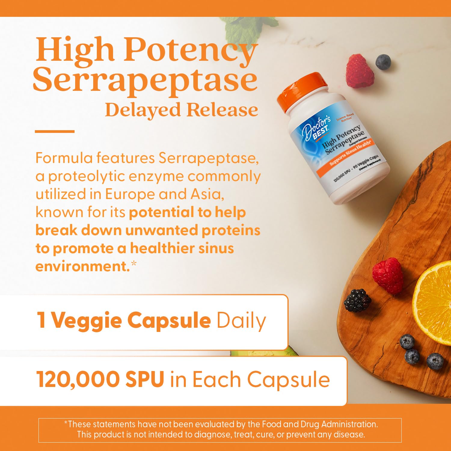 Doctor's Best Serrapeptase 120,000 SPU | For Sinus & Recovery | 90 Capsules - Image 6