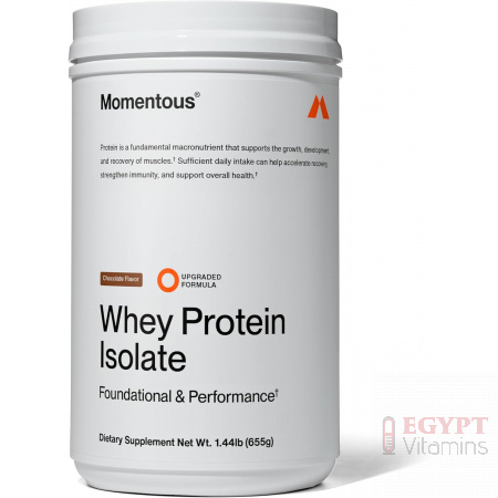 Momentous Essential Grass-Fed Whey Protein Powder – 20 g Whey Isolate Protein – NSF Certified for Sport – Gluten-Free – 25 Servings for Essential Everyday Use – Chocolate – Net WT 1.44 LB (655 g)