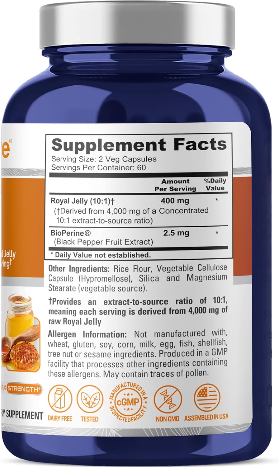 NusaPure Royal Jelly 4000mg Review | With Bioperine for Energy | 120 Capsules - Image 2
