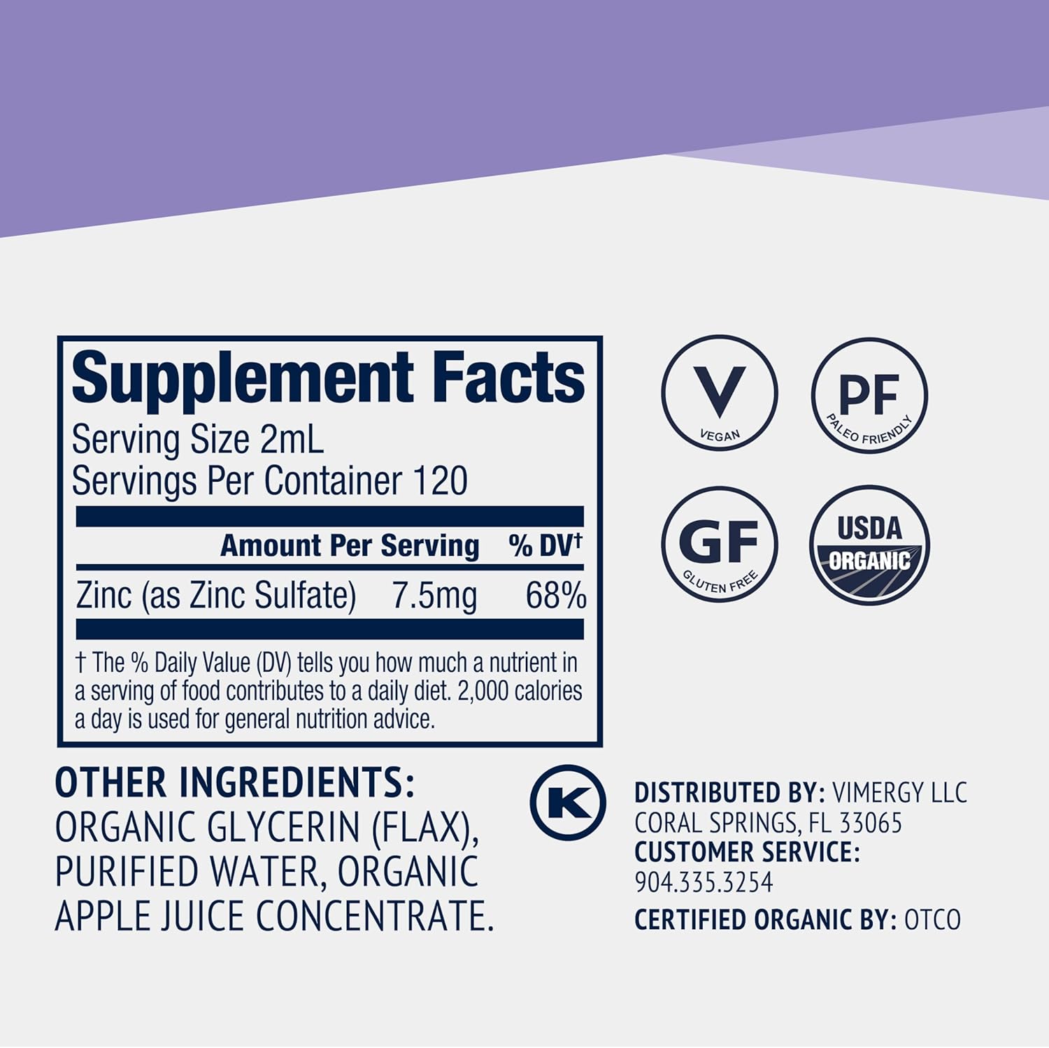 Vimergy Zinc Sulfate Liquid | Medical Medium #1 Choice & Immune Defense |120 Servings (240mL) - Image 2