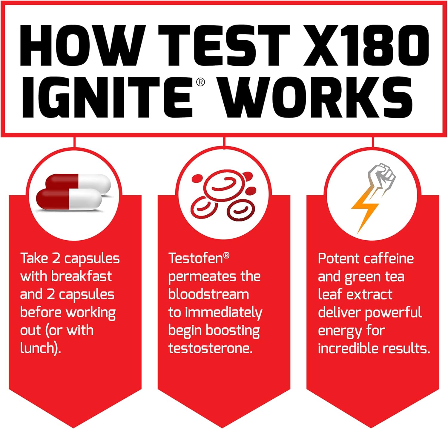 Force Factor Test X180 Testosterone Booster – Ultimate Muscle & Drive | 60 Count - Image 3