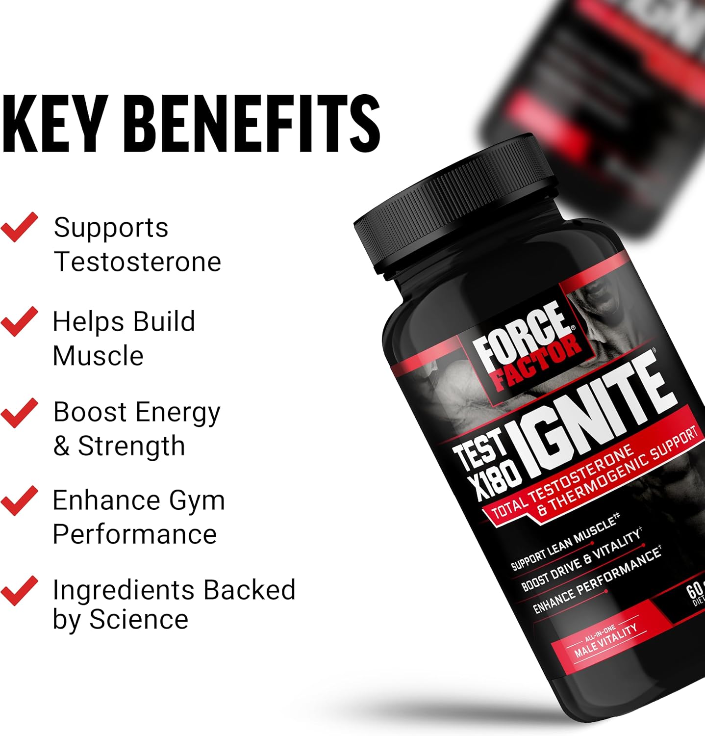 Force Factor Test X180 Testosterone Booster – Ultimate Muscle & Drive | 60 Count - Image 5