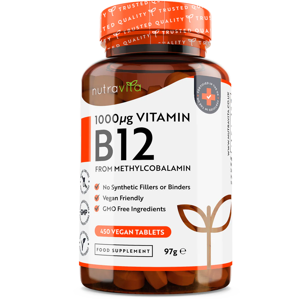Nutravita Vitamin B12 | Methylcobalamin 1000mcg High Strength | 450 tabs