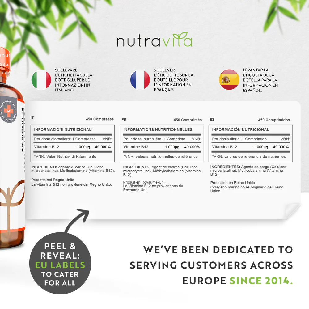 Nutravita Vitamin B12 | Methylcobalamin 1000mcg High Strength | 450 tabs - Image 2