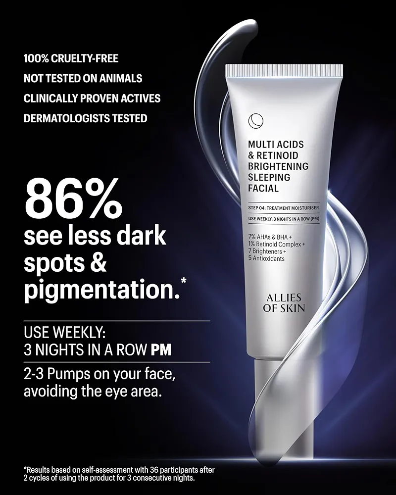 Allies of Skin Sleeping Facial | Multi Acids & Retinoid Peel | 48 ml - Image 5