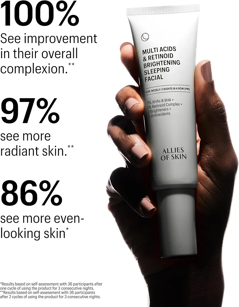 Allies of Skin Sleeping Facial | Multi Acids & Retinoid Peel | 48 ml - Image 3