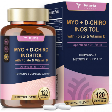 Totaria Myo-Inositol & D-Chiro | PCOS Support 40:1 | 120 Caps