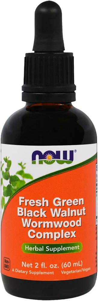 NOW Black Walnut Wormwood Liquid | The Complete Parasite Cleanse | 60 ml