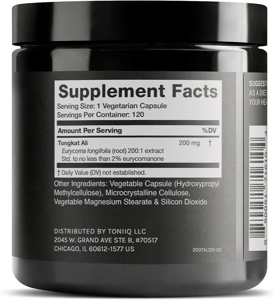 Tongkat Ali 200:1 Extract 600mg | Max Strength Testosterone & Libido Support | 120 Capsules - Image 2