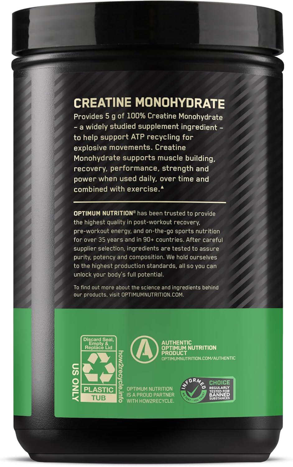Optimum Nutrition Micronized Creatine Monohydrate Powder, Unflavored, 120 Servings, 600 Grams - Image 4