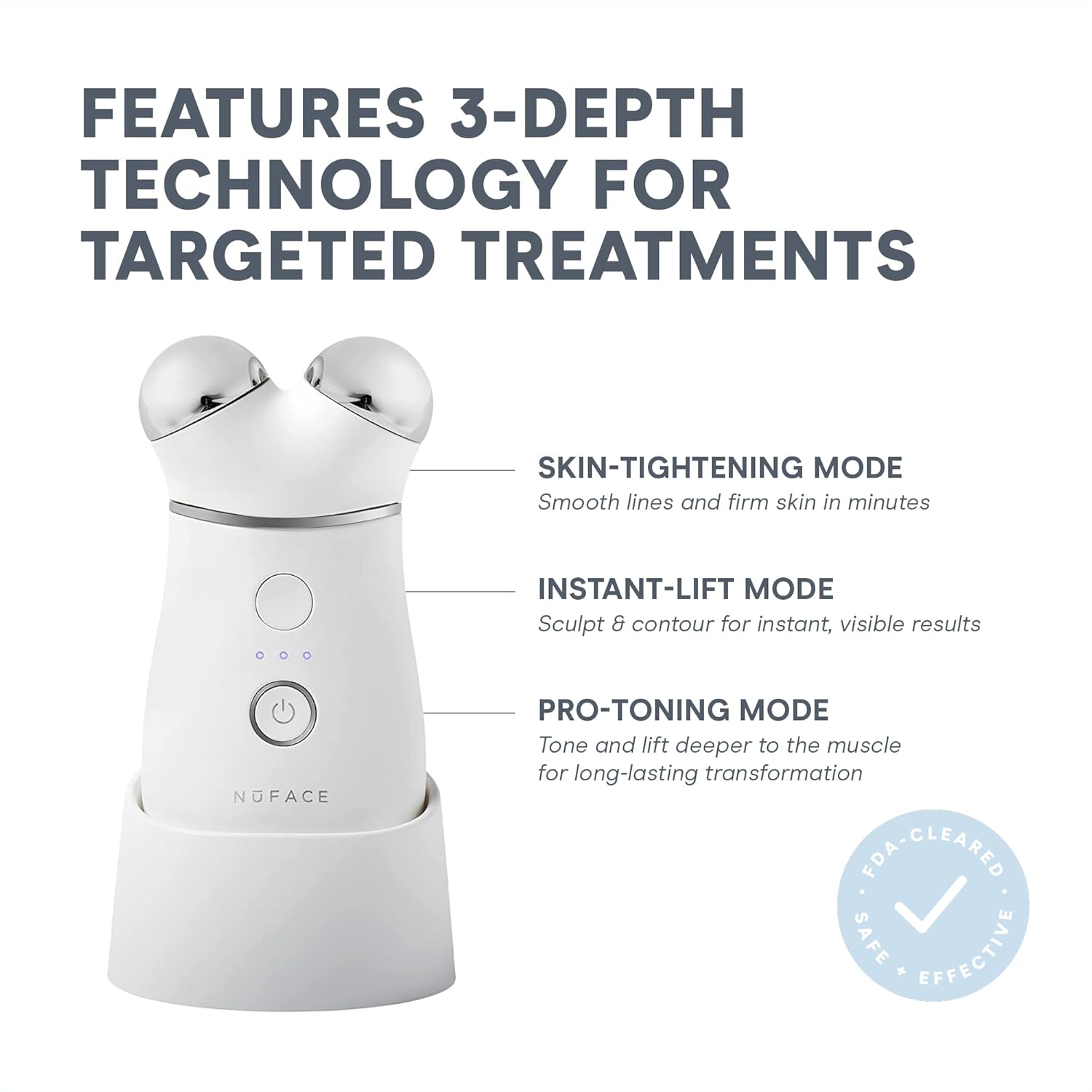 NuFACE Trinity+ Microcurrent Facial Device Kit - FDA Cleared Face Sculpting & Neck Tightening Device to Contour Cheeks & Brows + Microcurrent Gel Activator & Silk Creme - Image 9