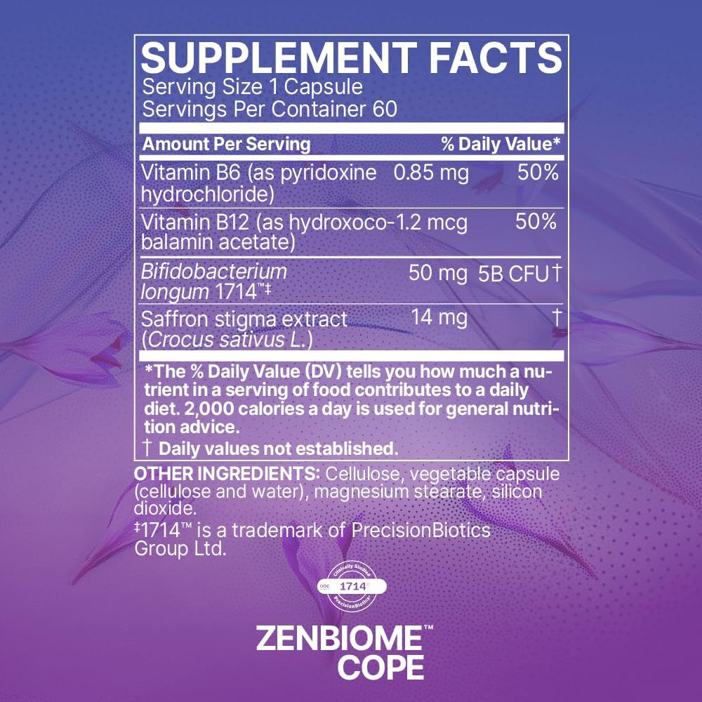 Microbiome Labs Zenbiome COPE | Mood & Gut-Brain Axis Support | 60 Capsules - Image 2