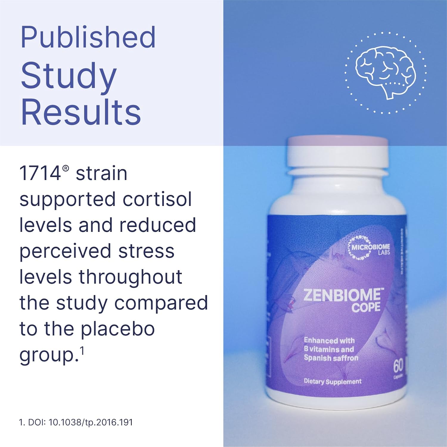 Microbiome Labs Zenbiome COPE | Mood & Gut-Brain Axis Support | 60 Capsules - Image 4
