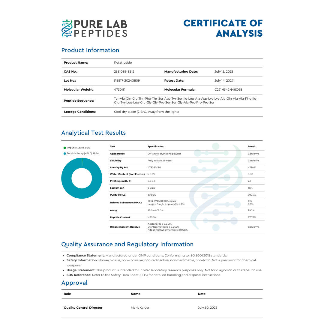Pure Lab Peptides Retatrutide 30mg | Advanced Metabolic Research - Image 4