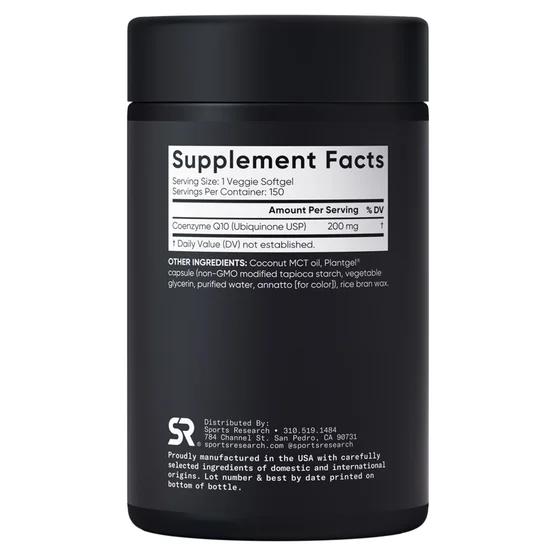 Sports Research CoQ10 200mg |150 Sotgels - Image 2