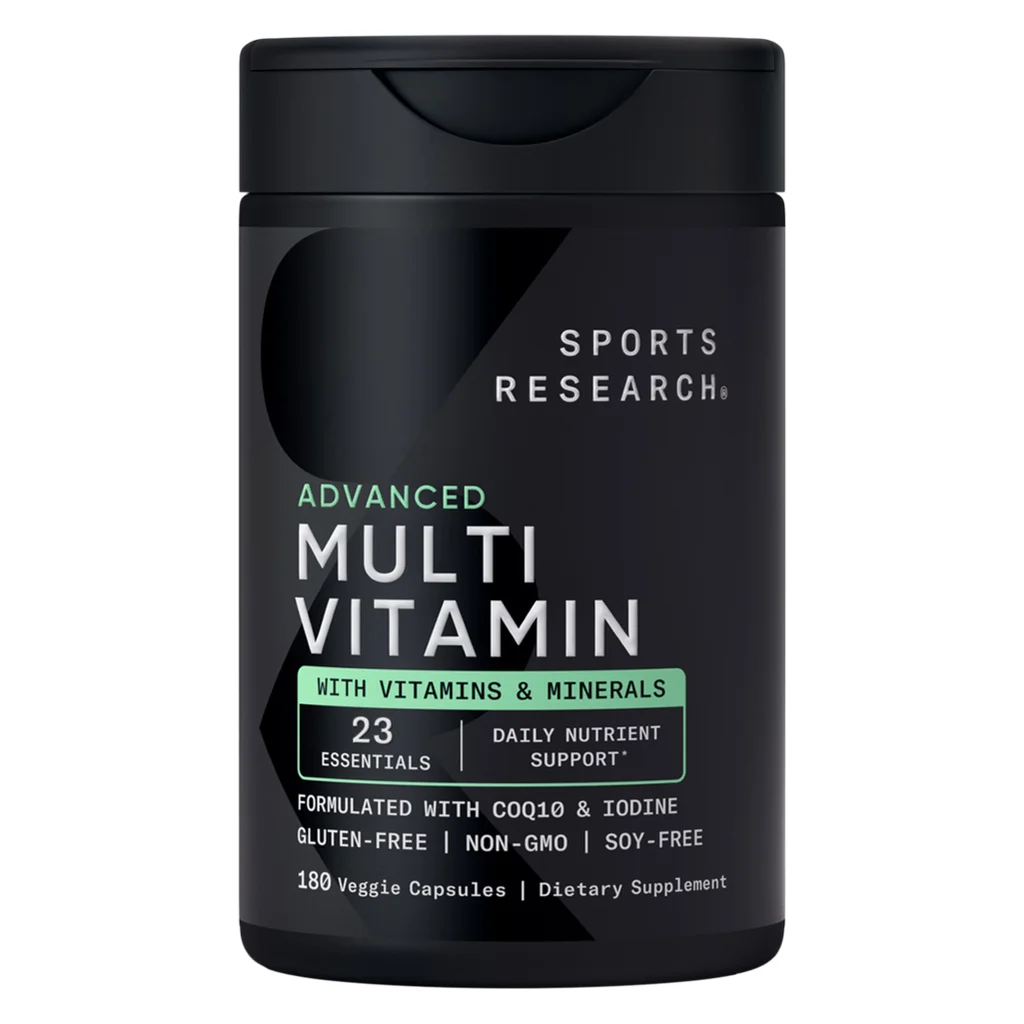 Sports Research Advanced Multivitamin 600mg | Comprehensive Cellular Energy | 180 capsules