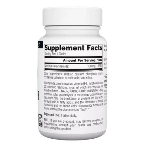 Source Naturals Niacinamide B-3 100mg | Cellular Energy | 250 Tablets - Image 2
