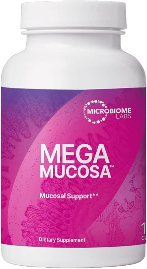Microbiome Labs MegaMucosa - Amino Acids Supplement with Dairy-Free Immunoglobulins - Gut Health + Immune Support for Women & Men - for Complete Mucosal Support |180 Capsules