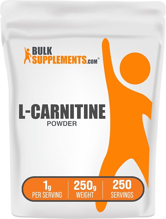 BulkSupplements.com L-Carnitine Powder - Carnitine Supplement, Amino Acid Supplement - Unflavored & Gluten Free, 1g per Serving, 250g