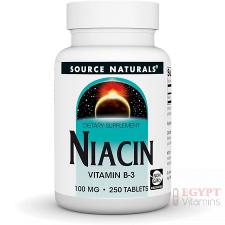 Source Naturals Niacin 100 mg | Supports NAD+ and Cellular Energy | 250 Tablets