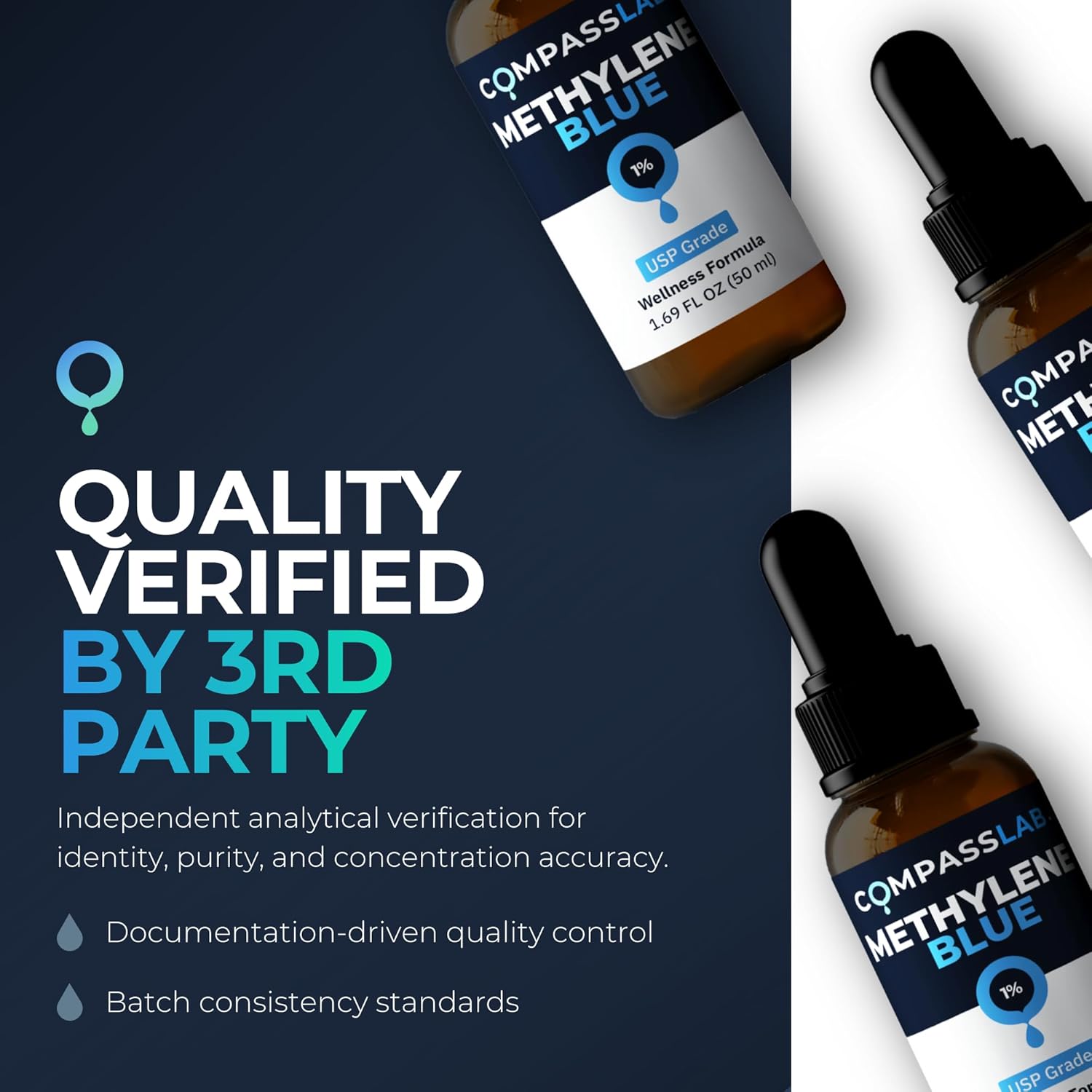 Compass Laboratory Methylene Blue 1% Solution | USP-Grade - Image 4