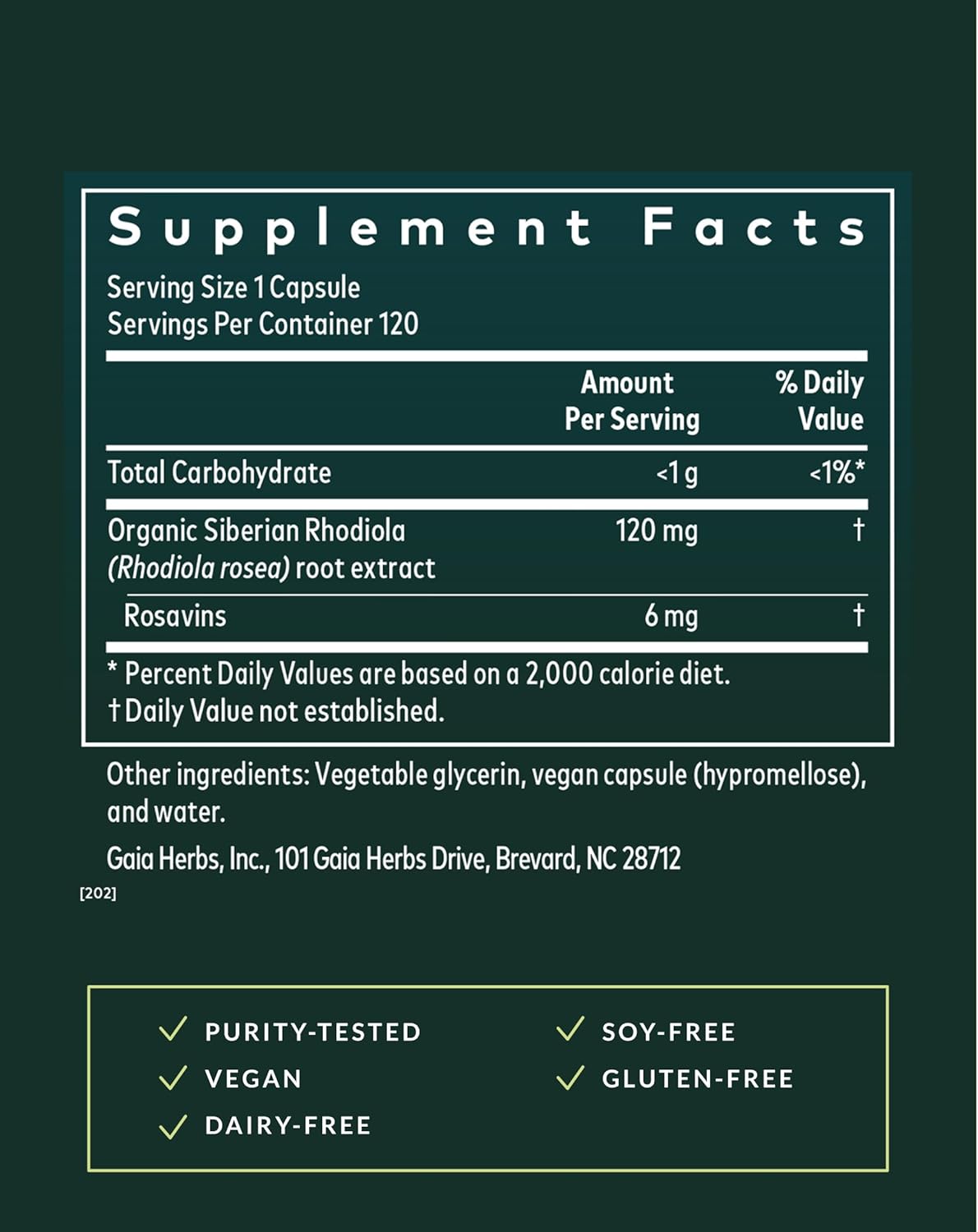 Gaia Herbs Rhodiola Rosea - Stress Support Supplement Traditionally for Supporting Healthy Stamina & Endurance* - with Siberian Rhodiola Root Extract - 120 Vegan Liquid Phyto-Caps - Image 2